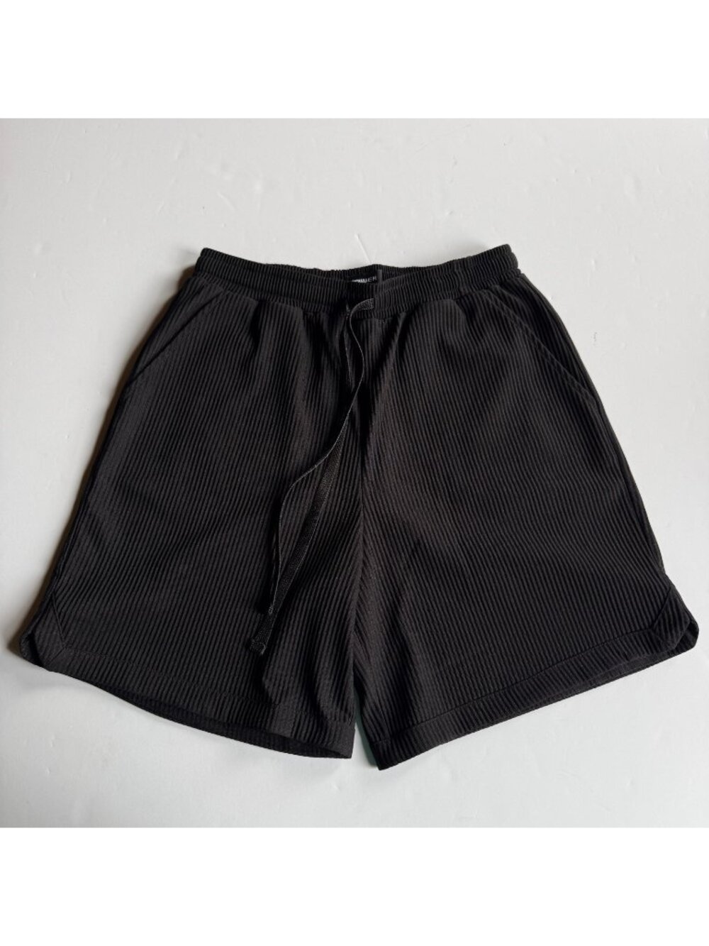 Fashion Nova NOVAMEN Black Ribbed Shorts – Men's Medium